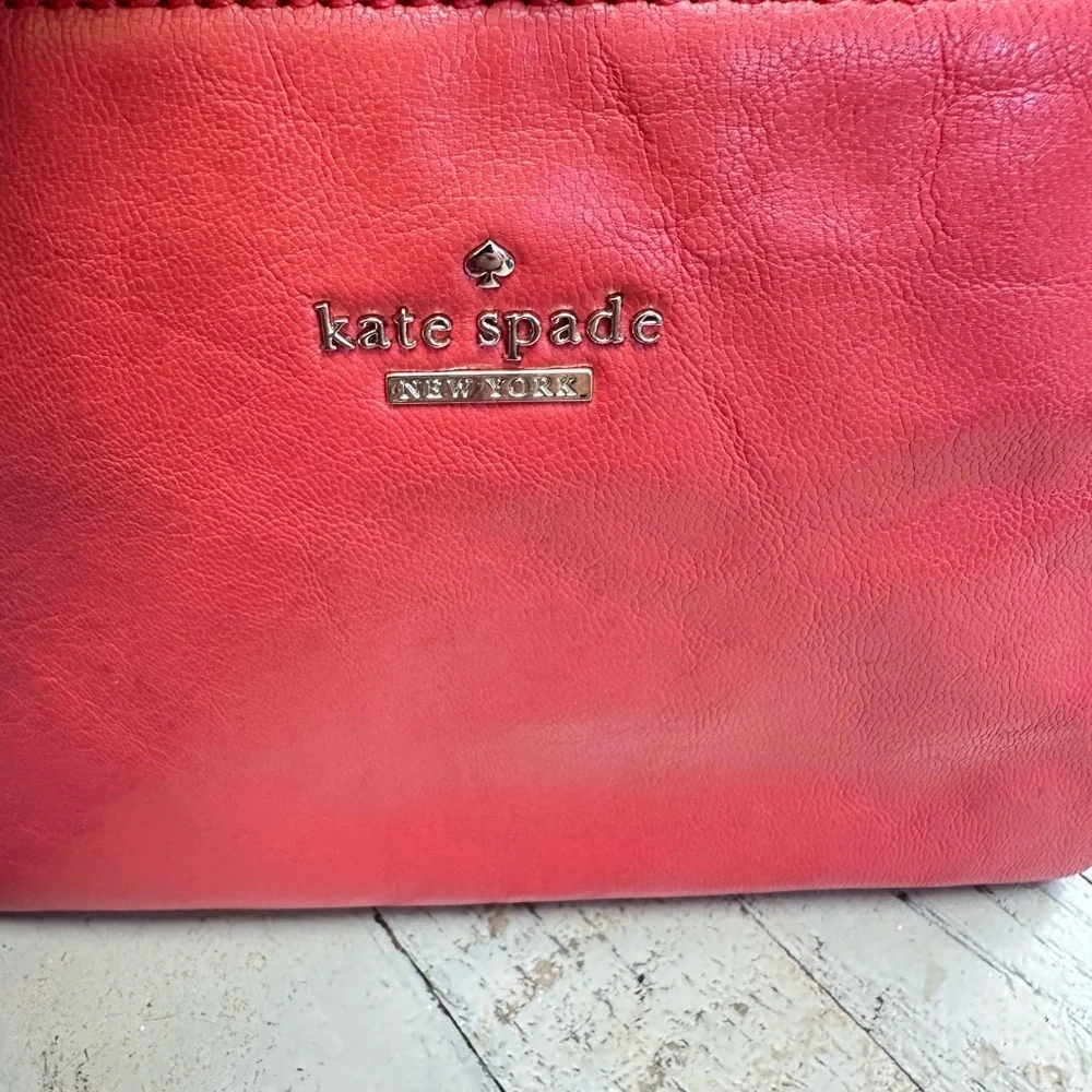 Kate Spade New York Red Leather Crossbody Bag Adjustable Strap
